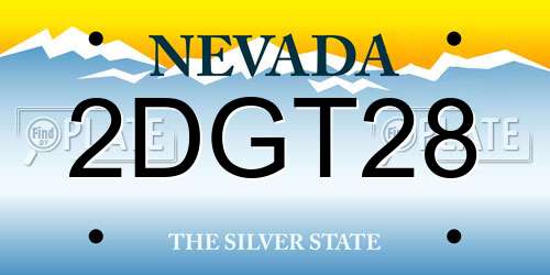 2DGT28 Nevada License Plate