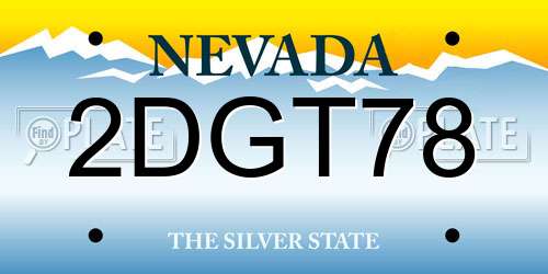 2DGT78 Nevada License Plate