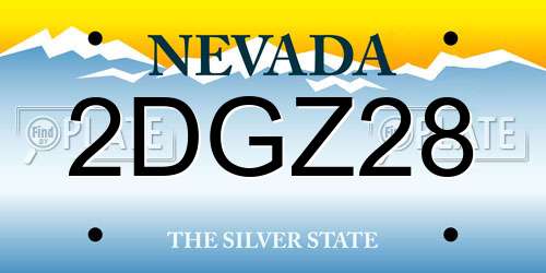 2DGZ28 Nevada License Plate