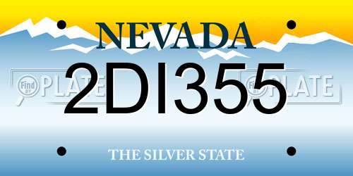 2DI355 Nevada License Plate
