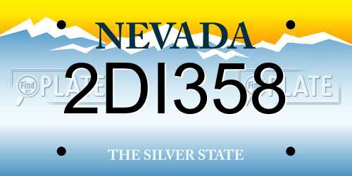 2DI358 Nevada License Plate