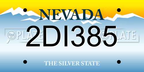 2DI385 Nevada License Plate