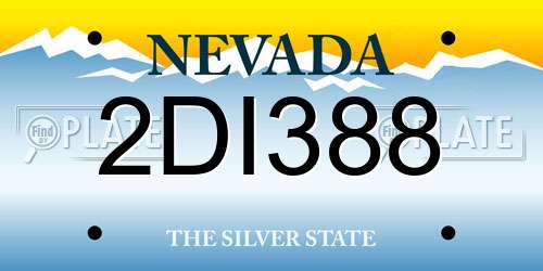 2DI388 Nevada License Plate