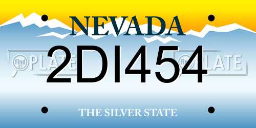 2DI454 Nevada License Plate