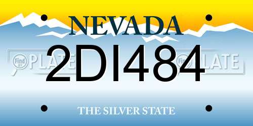 2DI484 Nevada License Plate