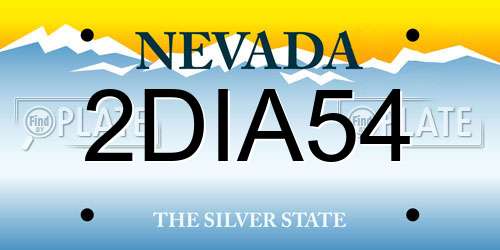 2DIA54 Nevada License Plate