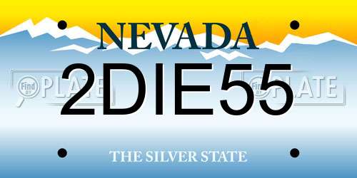 2DIE55 Nevada License Plate