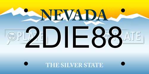 2DIE88 Nevada License Plate