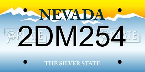 2DM254 Nevada License Plate