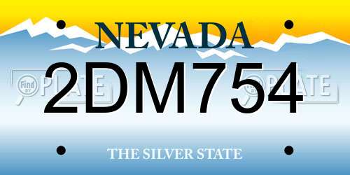 2DM754 Nevada License Plate
