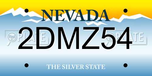 2DMZ54 Nevada License Plate