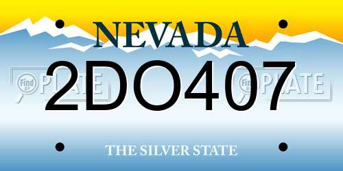 2DO407 Nevada License Plate