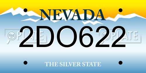 2DO622 Nevada License Plate