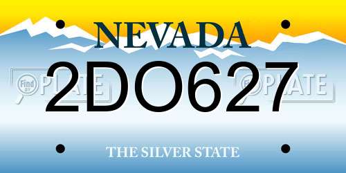 2DO627 Nevada License Plate