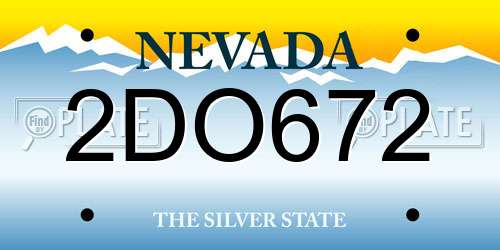 2DO672 Nevada License Plate