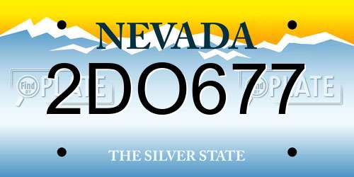 2DO677 Nevada License Plate