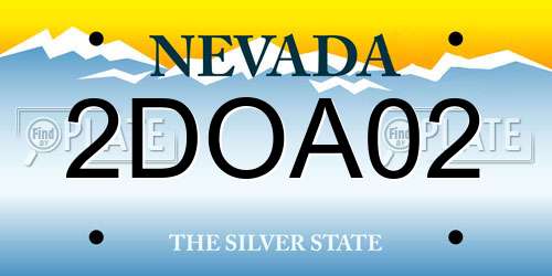 2DOA02 Nevada License Plate