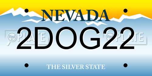 2DOG22 Nevada License Plate