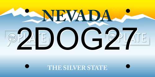 2DOG27 Nevada License Plate