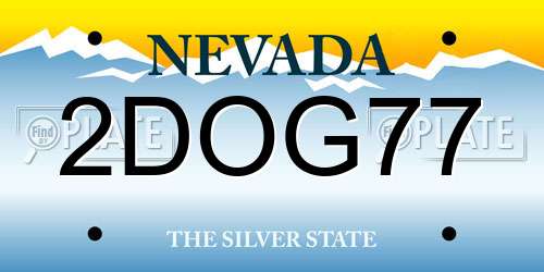 2DOG77 Nevada License Plate