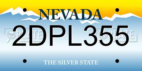 2DPL355 Nevada License Plate