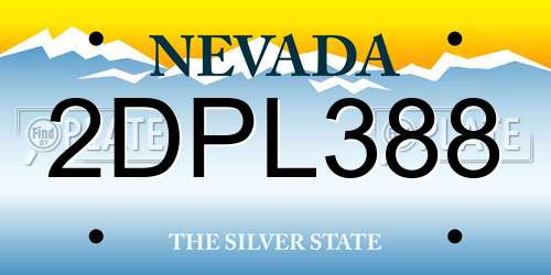 2DPL388 Nevada License Plate