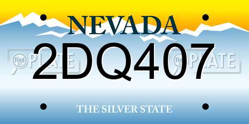 2DQ407 Nevada License Plate