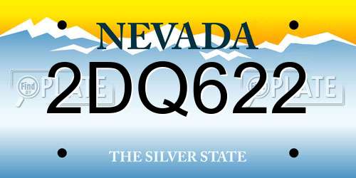 2DQ622 Nevada License Plate