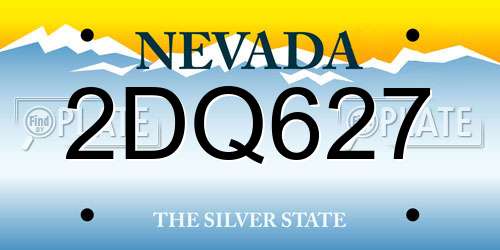 2DQ627 Nevada License Plate