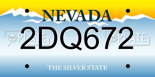 2DQ672 Nevada License Plate