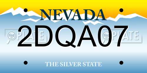 2DQA07 Nevada License Plate