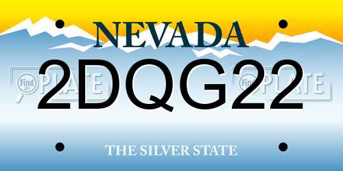 2DQG22 Nevada License Plate