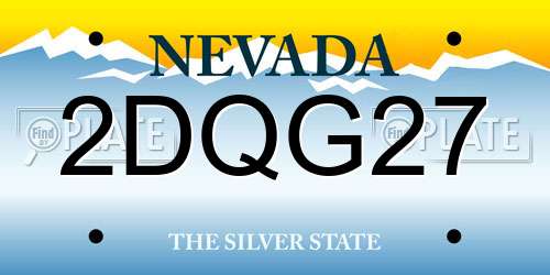 2DQG27 Nevada License Plate