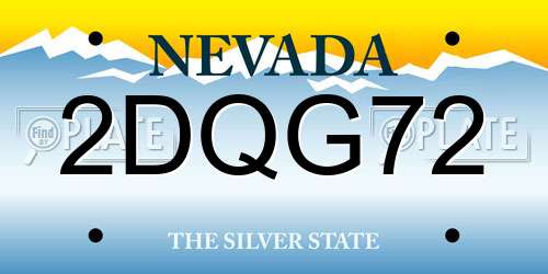 2DQG72 Nevada License Plate