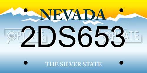 2DS653 Nevada License Plate