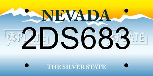 2DS683 Nevada License Plate