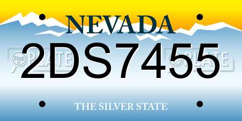 2DS7455 Nevada License Plate
