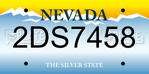 2DS7458 Nevada License Plate