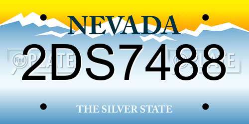 2DS7488 Nevada License Plate