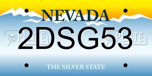 2DSG53 Nevada License Plate