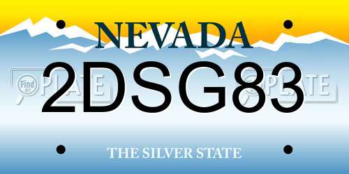 2DSG83 Nevada License Plate
