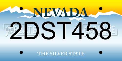 2DST458 Nevada License Plate
