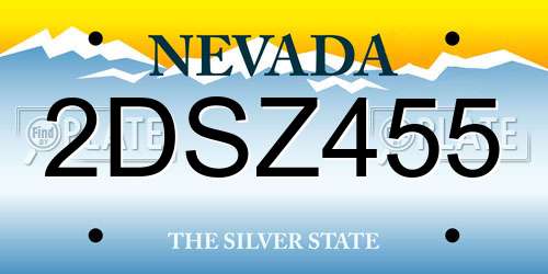 2DSZ455 Nevada License Plate