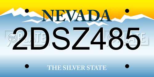 2DSZ485 Nevada License Plate