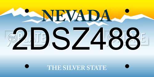2DSZ488 Nevada License Plate