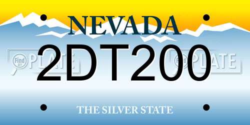 2DT200 Nevada License Plate