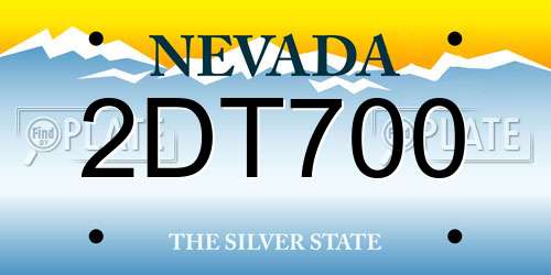 2DT700 Nevada License Plate