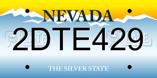 2DTE429 Nevada License Plate