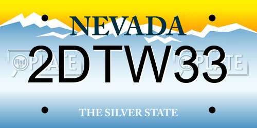 2DTW33 Nevada License Plate