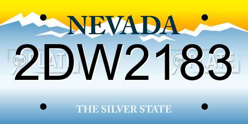 2DW2183 Nevada License Plate